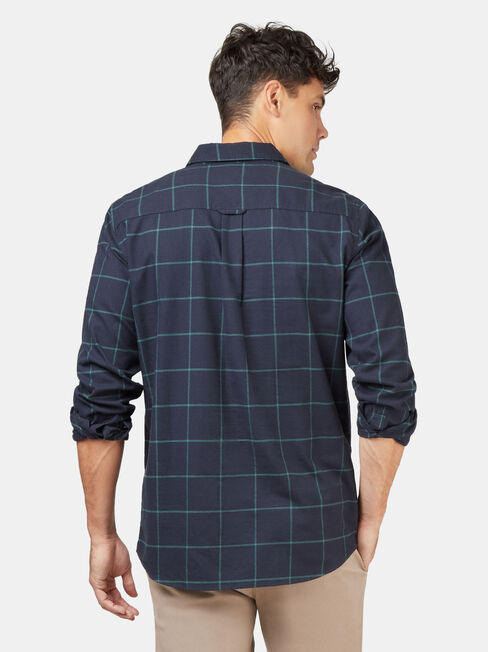 Anton Brushed Check Shirt, Blue, hi-res