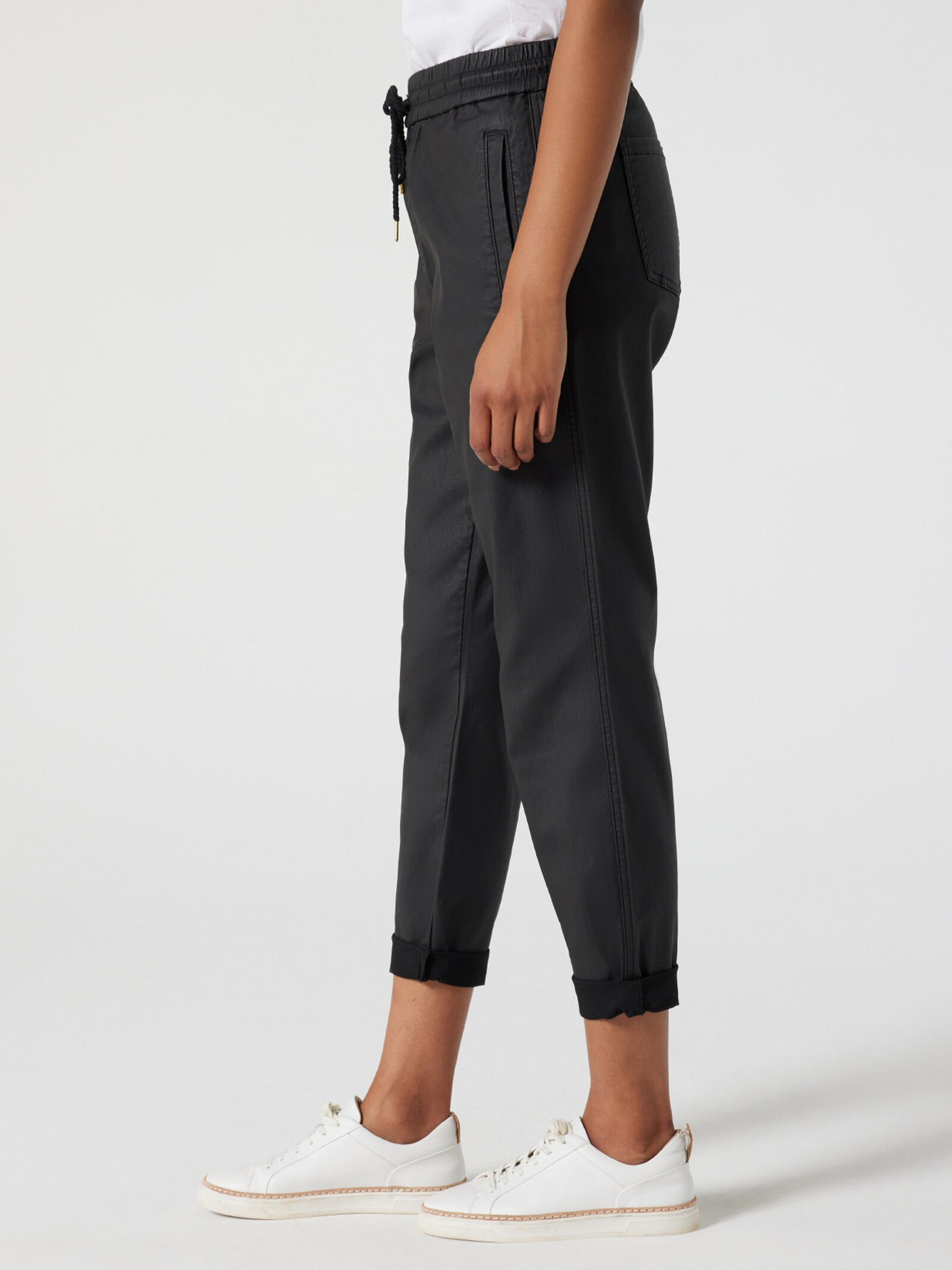 Black coated joggers cheap