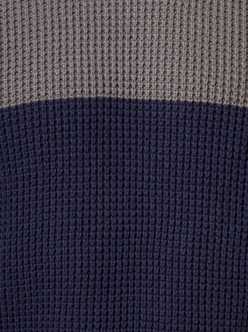 Mitch Textured Block Knit, Blue, hi-res