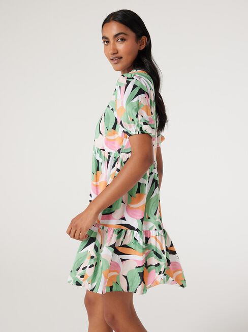 Cole Smock Dress, Broadleaf Palm, hi-res