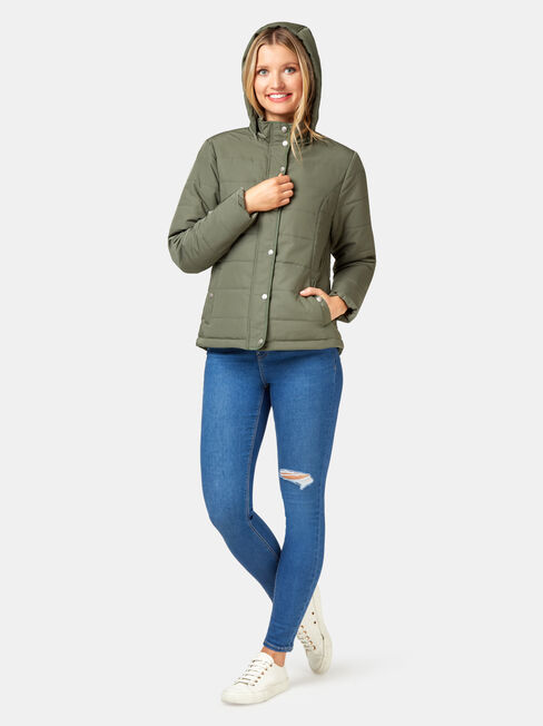 Claire Water Resistant Jacket, Green, hi-res