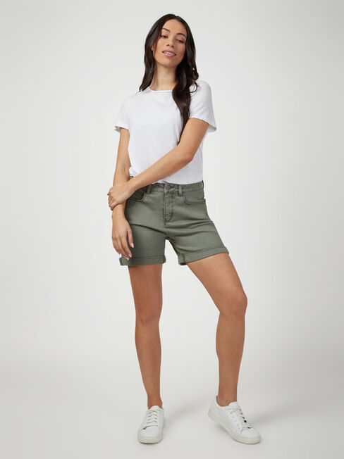 Mariana Boyfriend Short, Green, hi-res