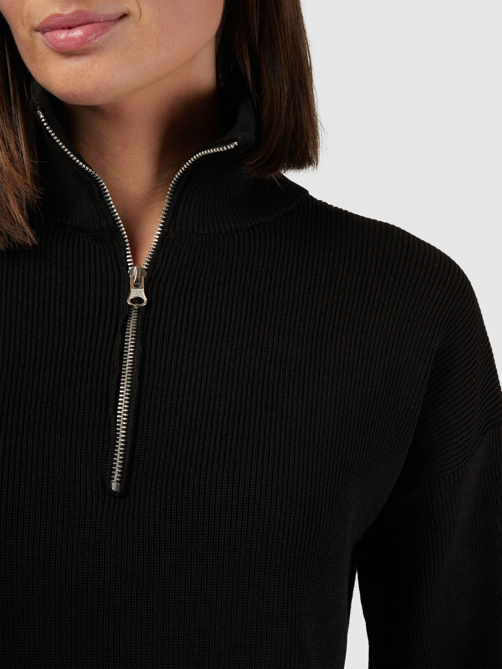 High neck best sale half zip jumper