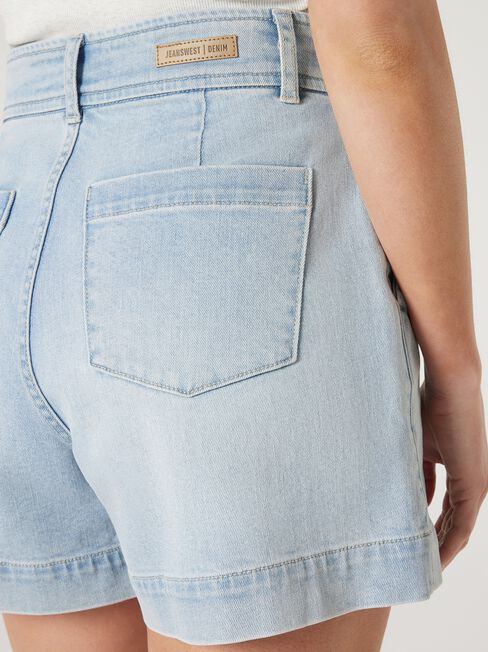 Georgia Tummy Trimmer Denim Short, Blue, hi-res