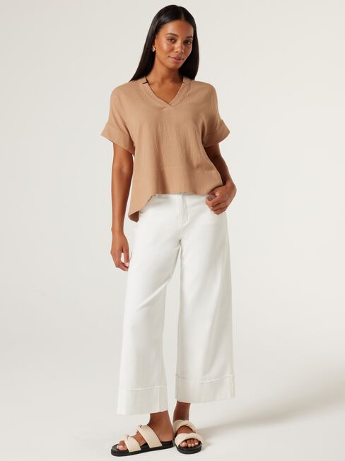 Alandra Textured Tunic, Caramel, hi-res