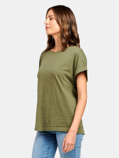 Drop Shoulder Tee, Sage, hi-res