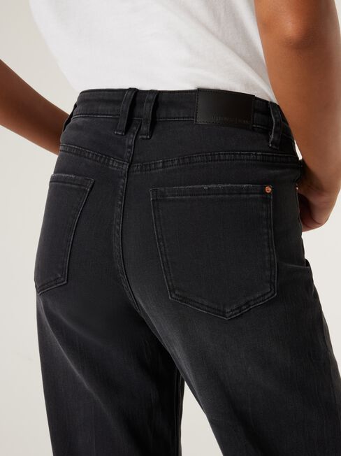 Penelope Straight Leg Jeans, Black, hi-res