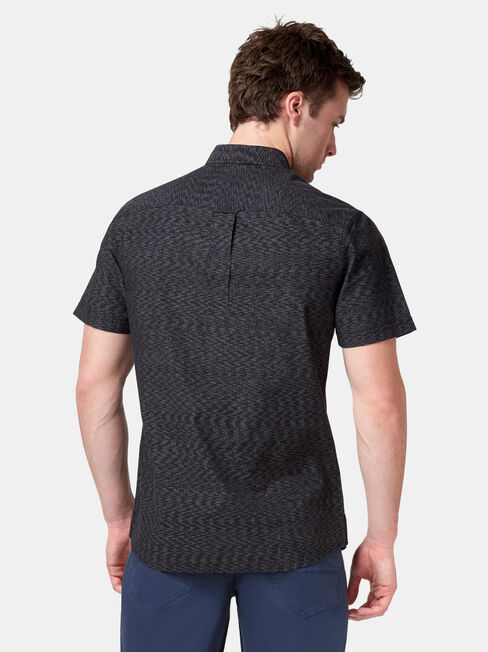 Gus Short Sleeve Textured Shirt, Black, hi-res