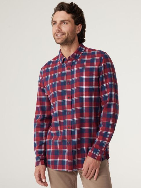 LS Waverly Brushed Shirt, red multi, hi-res