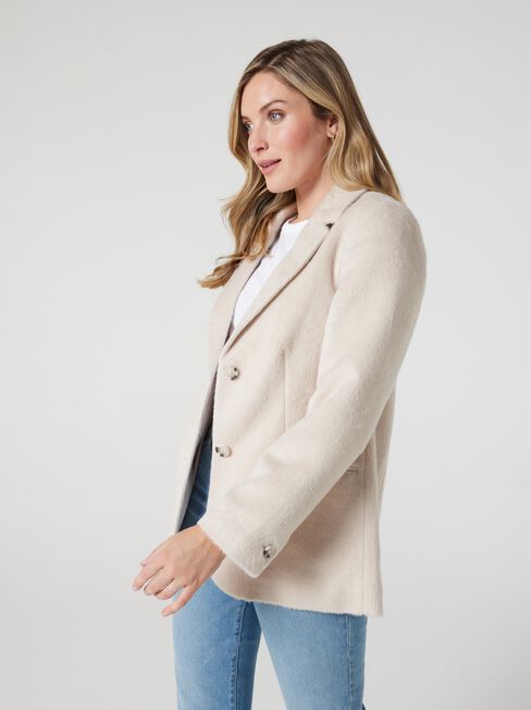 Lena Pocket Detail Coat, Neutral Marle, hi-res