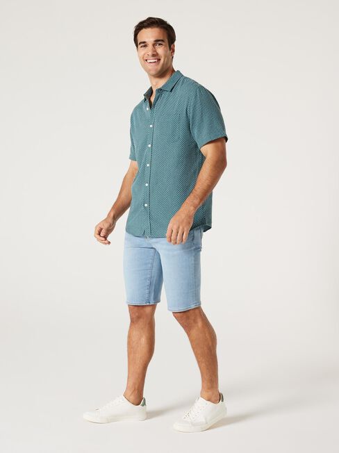 SS Jerry Textured Shirt, Jade, hi-res