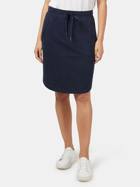 Julie Jersey Slub Skirt, Blue, hi-res