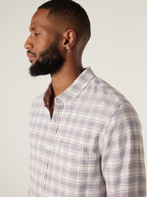 LS Harvey Oxford Check Shirt, Blue/Cream Multi, hi-res