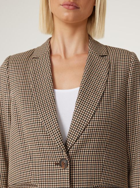 Danica Houndstooth Blazer, Choc Houndstooth, hi-res