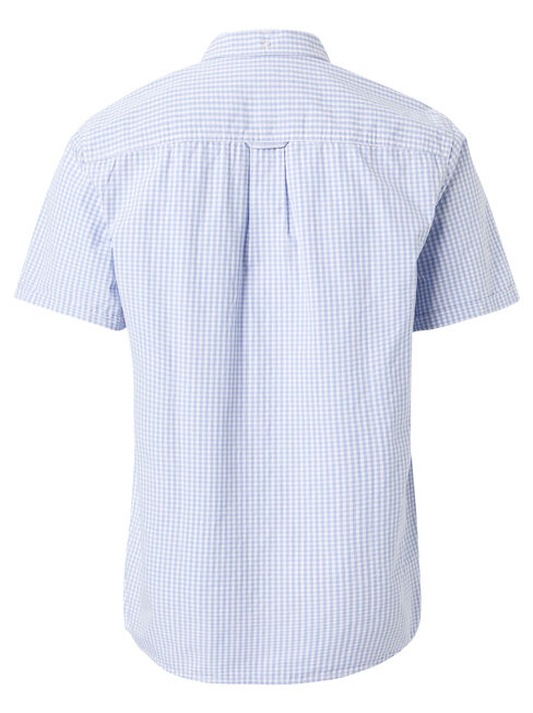 Draven Short Sleeve Check Shirt, Blue, hi-res