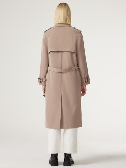 Amanda Relaxed Trench Coat, Latte, hi-res