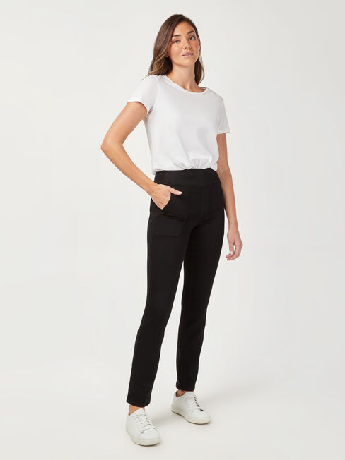 Tessa Luxe Slim Straight Jeans, Black, hi-res