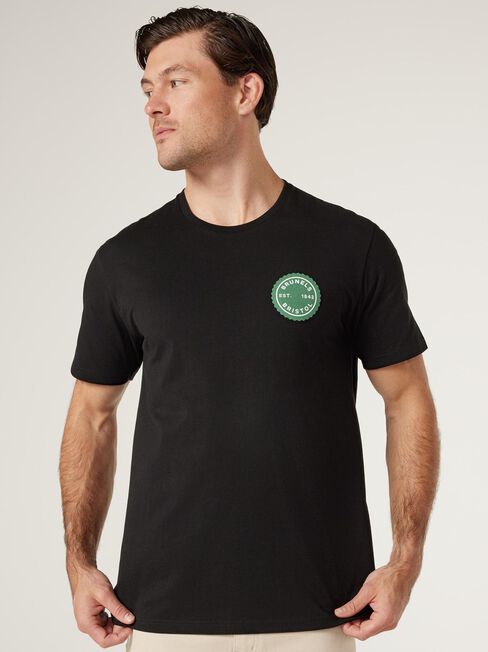 Brunels Crew Tee, Black, hi-res