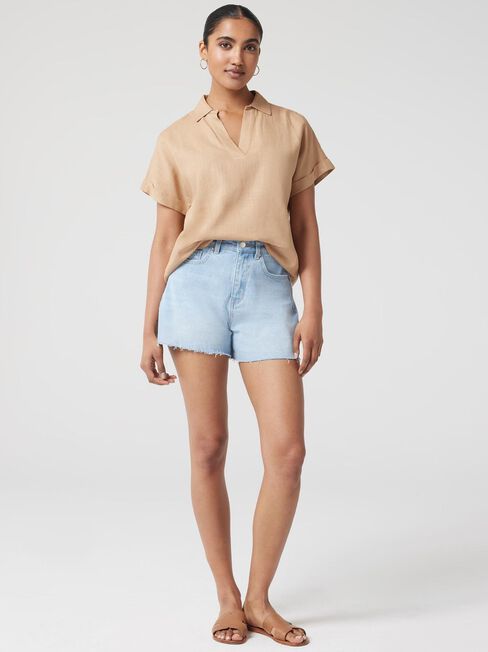 Lotus Tencel Popover, Brown, hi-res