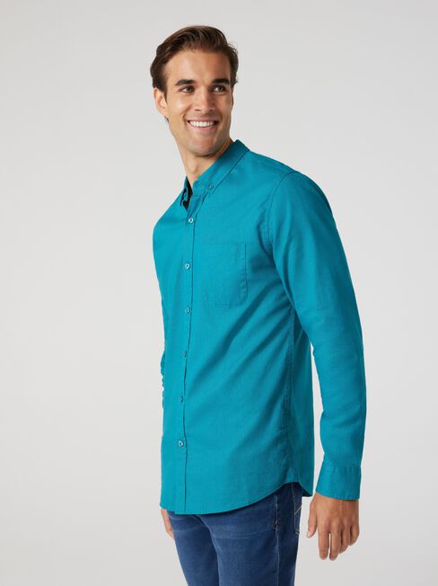 LS Brody Textured Shirt, Washed Jade, hi-res