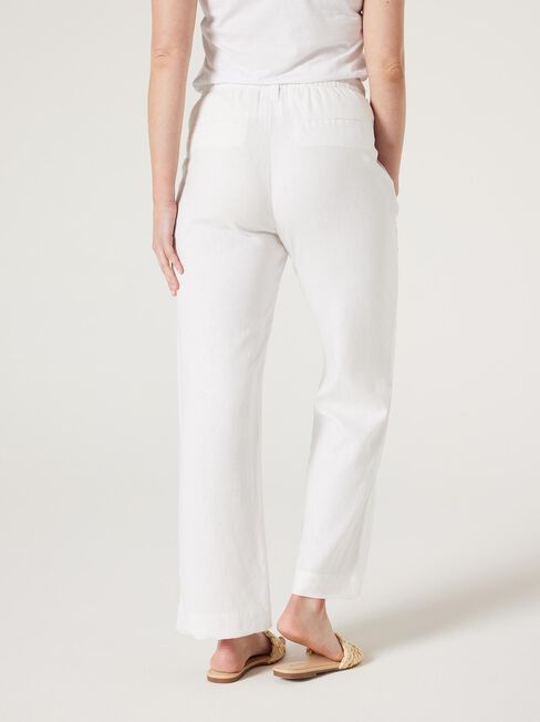 Linen Tailored Pant, White, hi-res