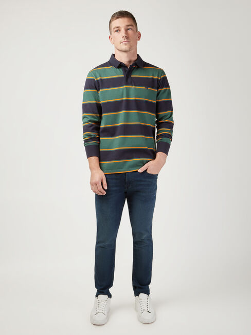 LS Percy Stripe Rugby Polo, Stripe, hi-res
