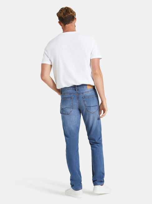 Slim Straight Jeans Mineral Blue, Mid Indigo, hi-res