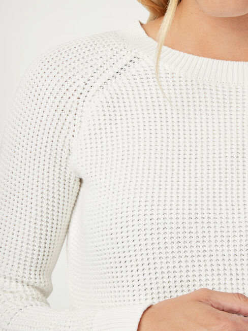 Michelle Side Zip Maternity Pullover, White, hi-res