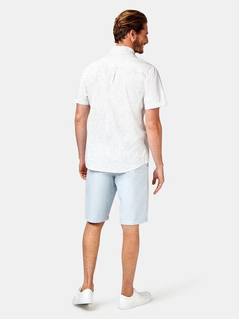 Devon Short Sleeve Print Shirt, White, hi-res
