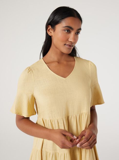 Lilah Tiered Dress, Golden, hi-res