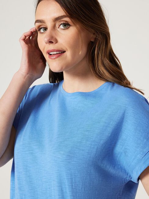 Drop Shoulder Tee, Sapphire, hi-res