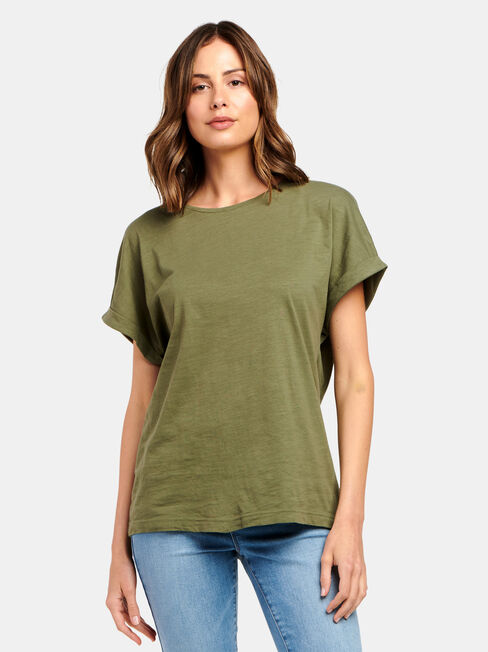 Drop Shoulder Tee, Sage, hi-res