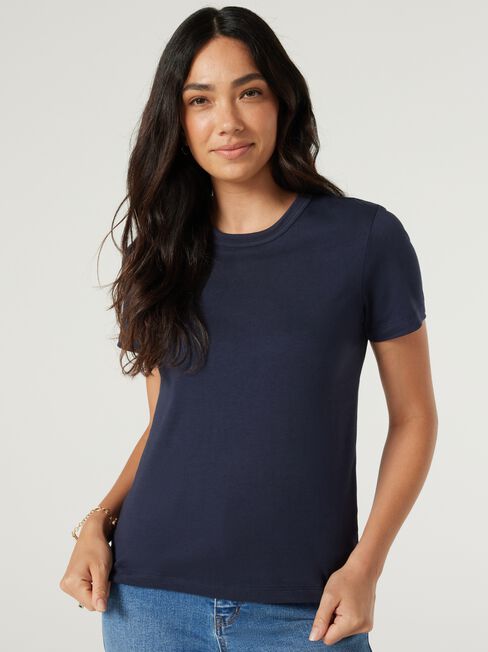 Classic Crew Neck Tee, Ink, hi-res