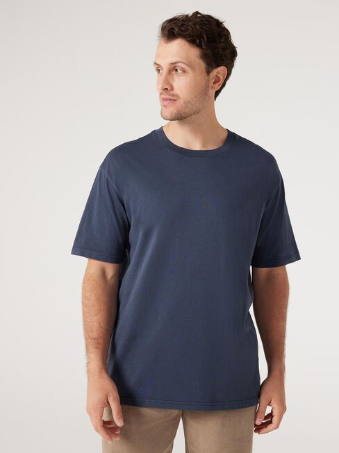 Ace Relaxed Fit Basic Crew Tee, Faded Ink, hi-res