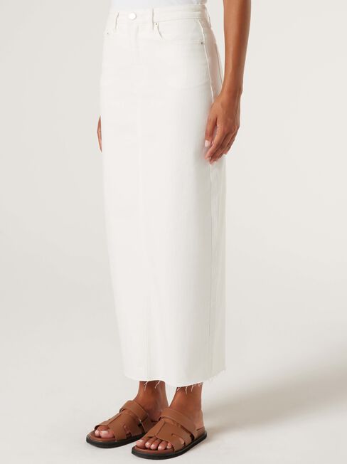 Suki Denim Skirt, Off White, hi-res