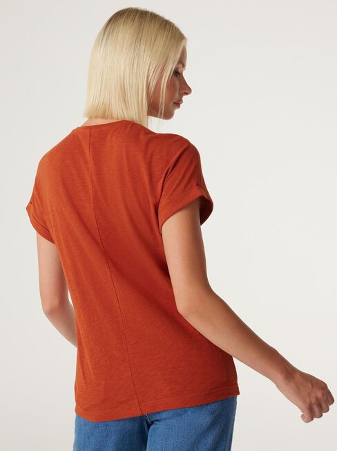 Drop Shoulder Tee, Rust, hi-res