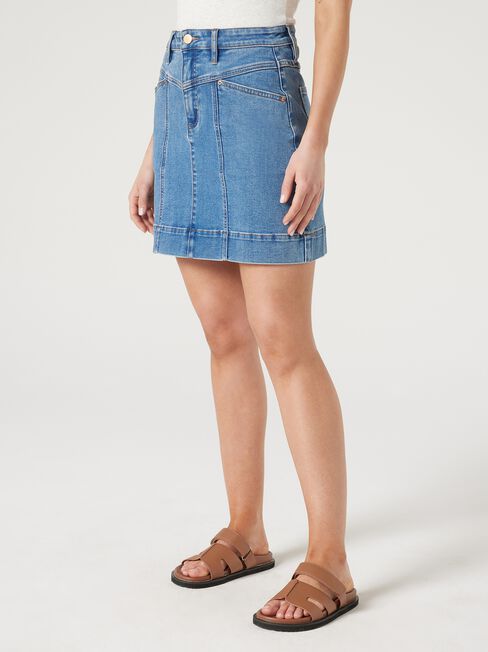 Nadia Denim Skirt, Blue, hi-res