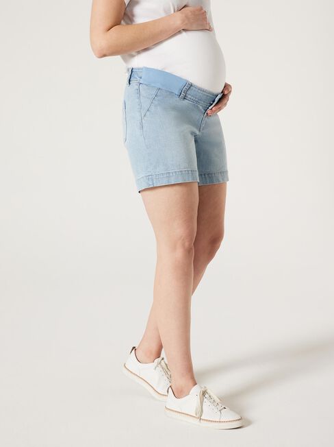 Georgie Denim Short, Faded Blue, hi-res