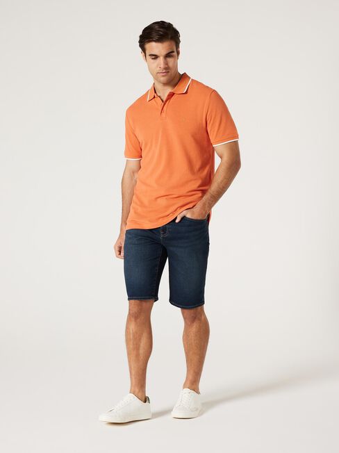 Nash Tipped Short Sleeve Polo, Orange, hi-res
