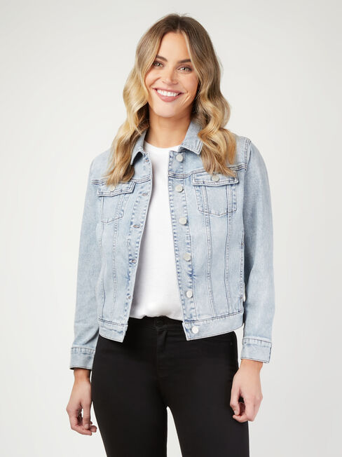 Boyfriend Denim Jacket, Light Indigo, hi-res