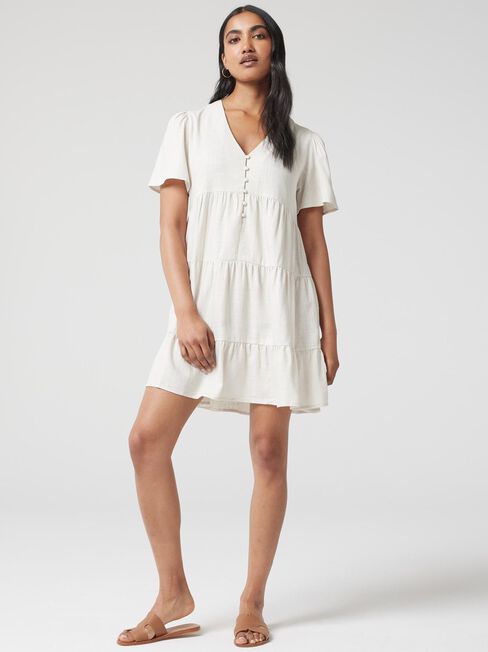 Billie Tiered Dress, Sand Marle, hi-res