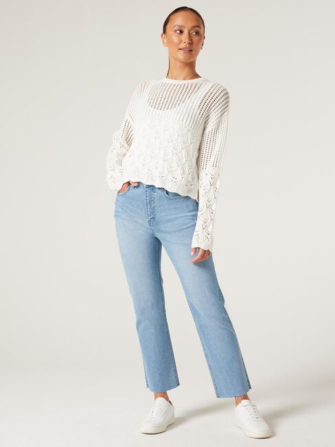 Arielle Crochet Knit, Cream, hi-res