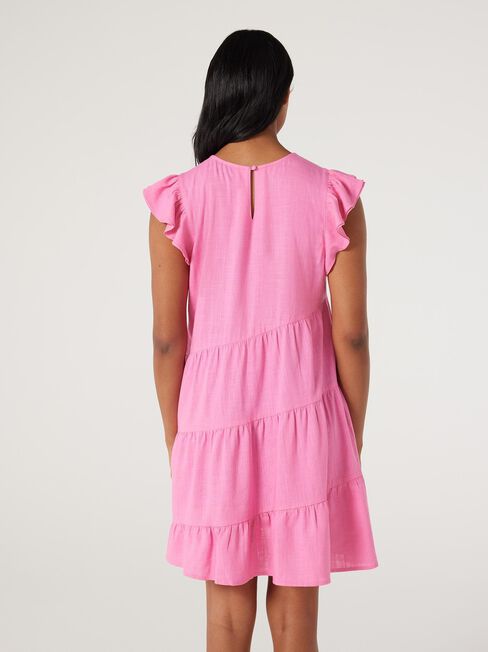 Amy Asymmetric Dress, Pink, hi-res