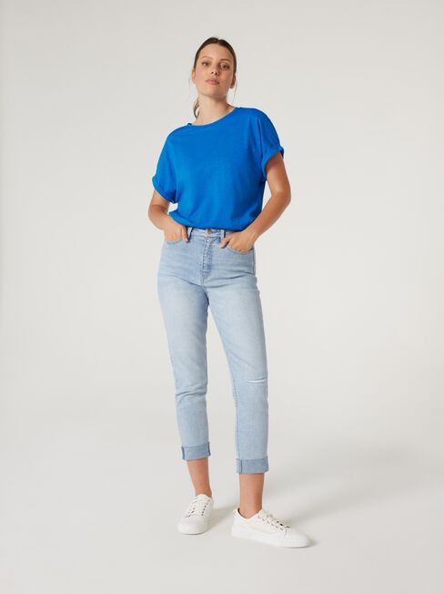 Drop Shoulder Tee, Navy, hi-res