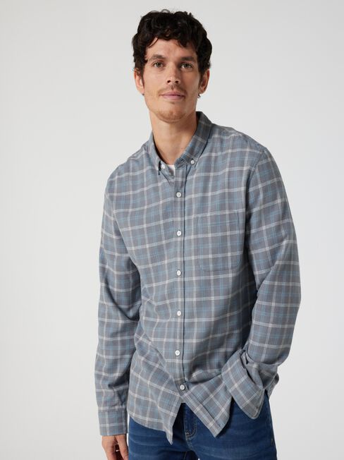 LS Candem  Brushed Check Shirt, Grey Multi, hi-res