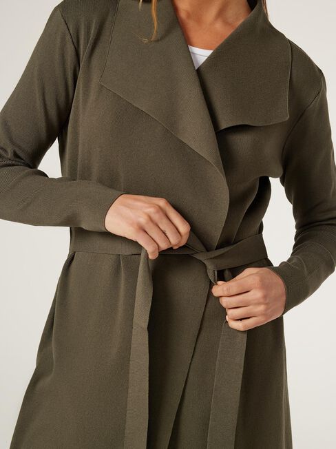 Giselle Longline Cardi, Green, hi-res