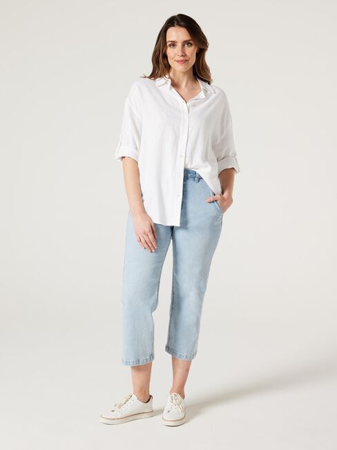 Rudi Relaxed Shirt, White, hi-res