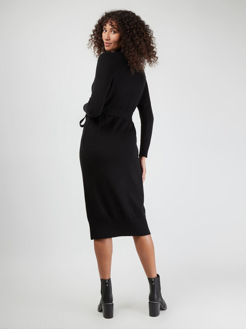 Brea Knit Dress, Black, hi-res