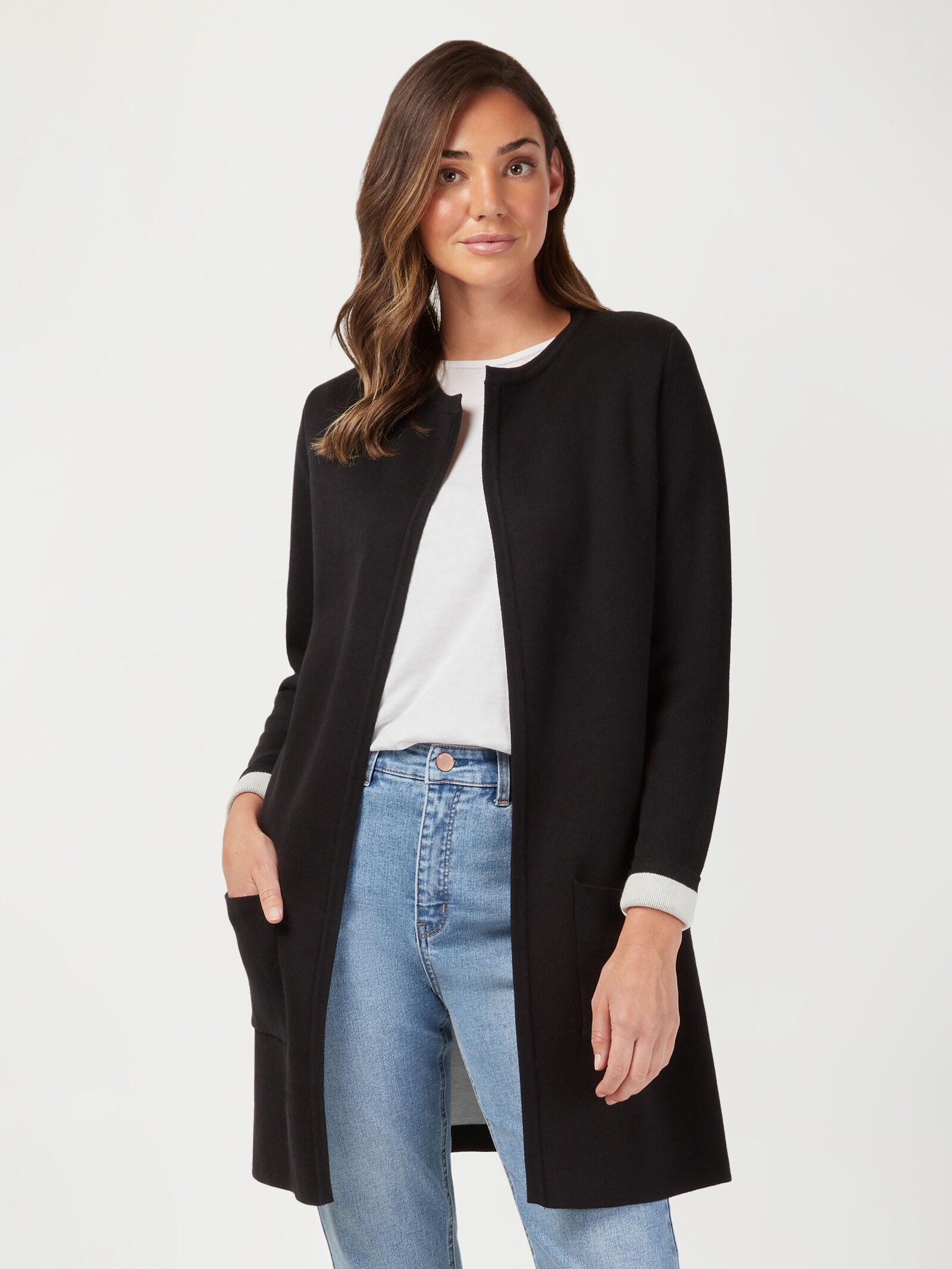 Jamie Contrast Coatigan Jeanswest