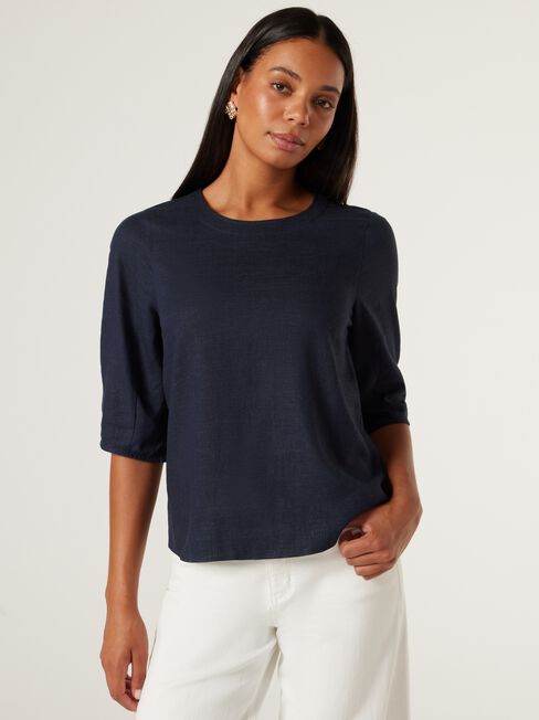 Carrie Blouson Sleeve Top, Ink, hi-res